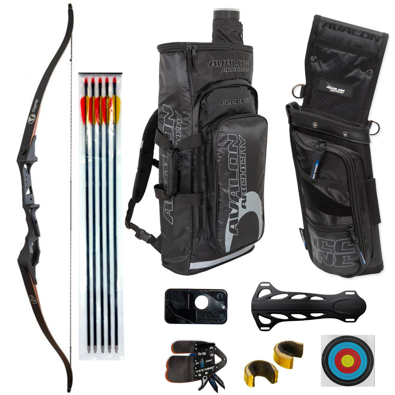 Sanlida Mens Starter Recurve Bow Kit 'Midnight' 35lbs RH